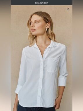 Bella Dahl White Shirt Tail Button-Down Shirt